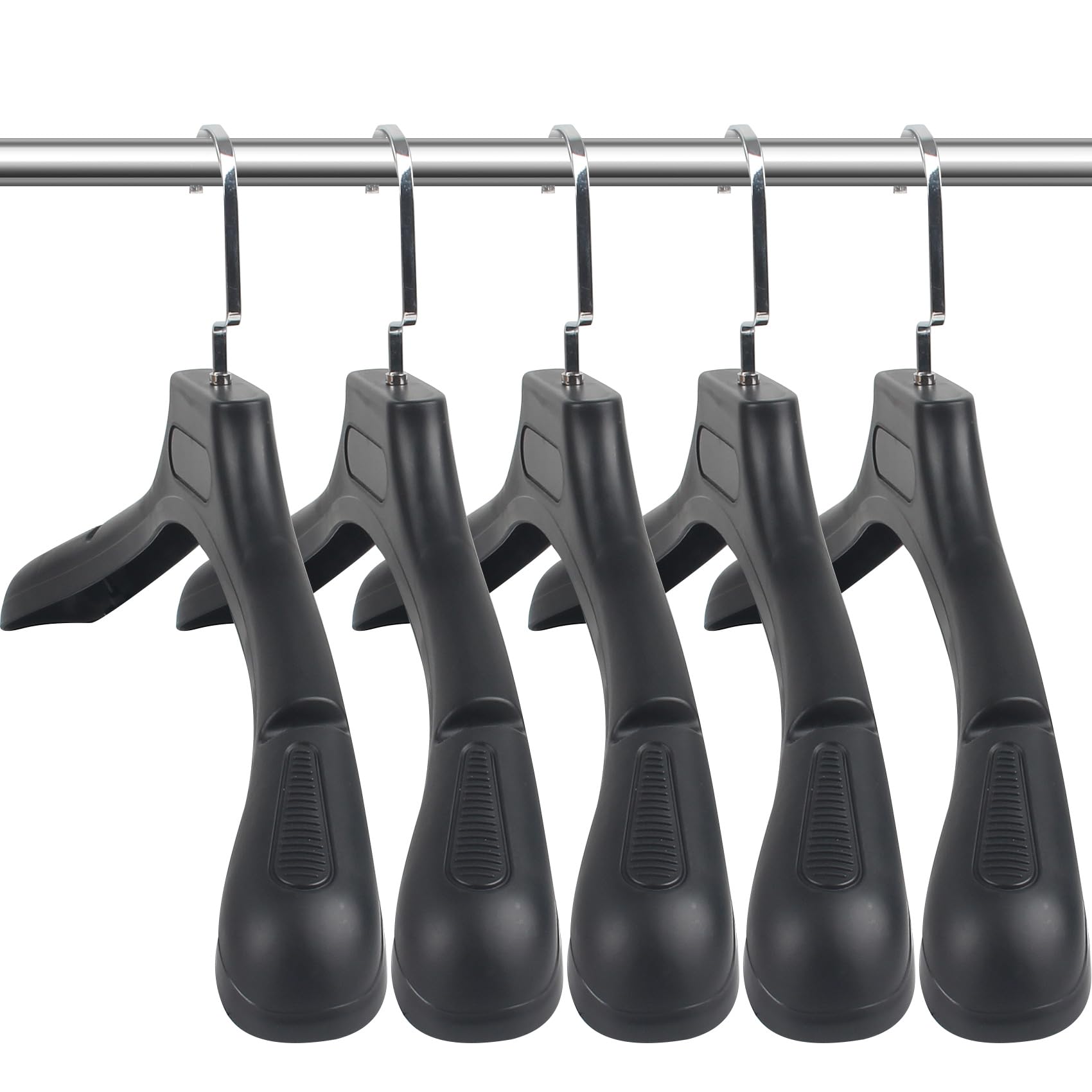 Dedu Suit Hangers For Men 40 Pack, Sweater Hangers No Shoulder Bump Non Slip Width 17.7'', Plastic Clothes Hangers Black With 36