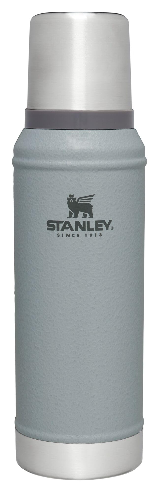 Stanley Classic Vacuum Insulated Wide Mouth Bottle - Hammertone Silver - Bpa-Free 18/8 Stainless Steel Thermos For Cold & Hot Be