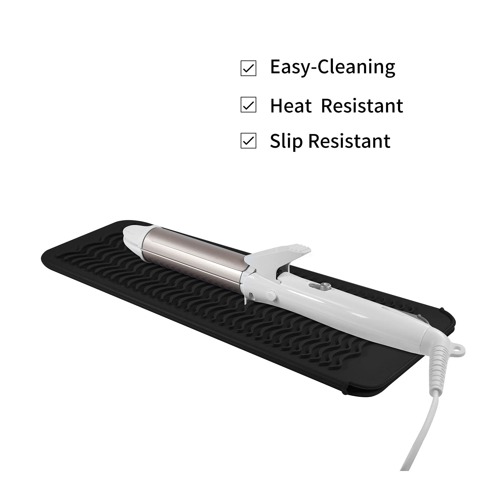 Eiokit Silicone Heat Resistant Travel Mat Pouch For Hair Straightener,Crimping Iron,Hair Curling Iron,Hair Curling Wand,Flat Iro