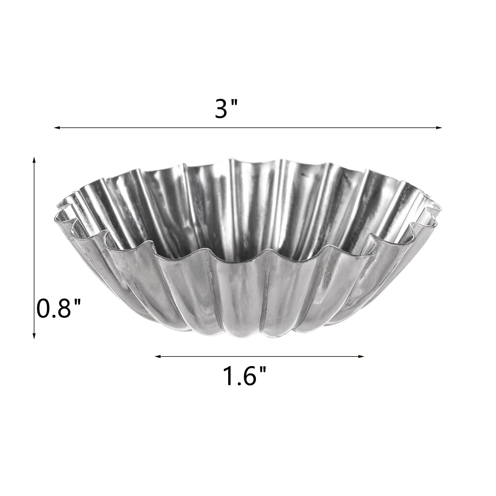 Dicunoy 100 Pcs Egg Tart Molds For Baking, 3'' Mini Tart Pie Pan, Aluminum Brioche Mold, Resuable Ensaymada Molder Filipino, Bri