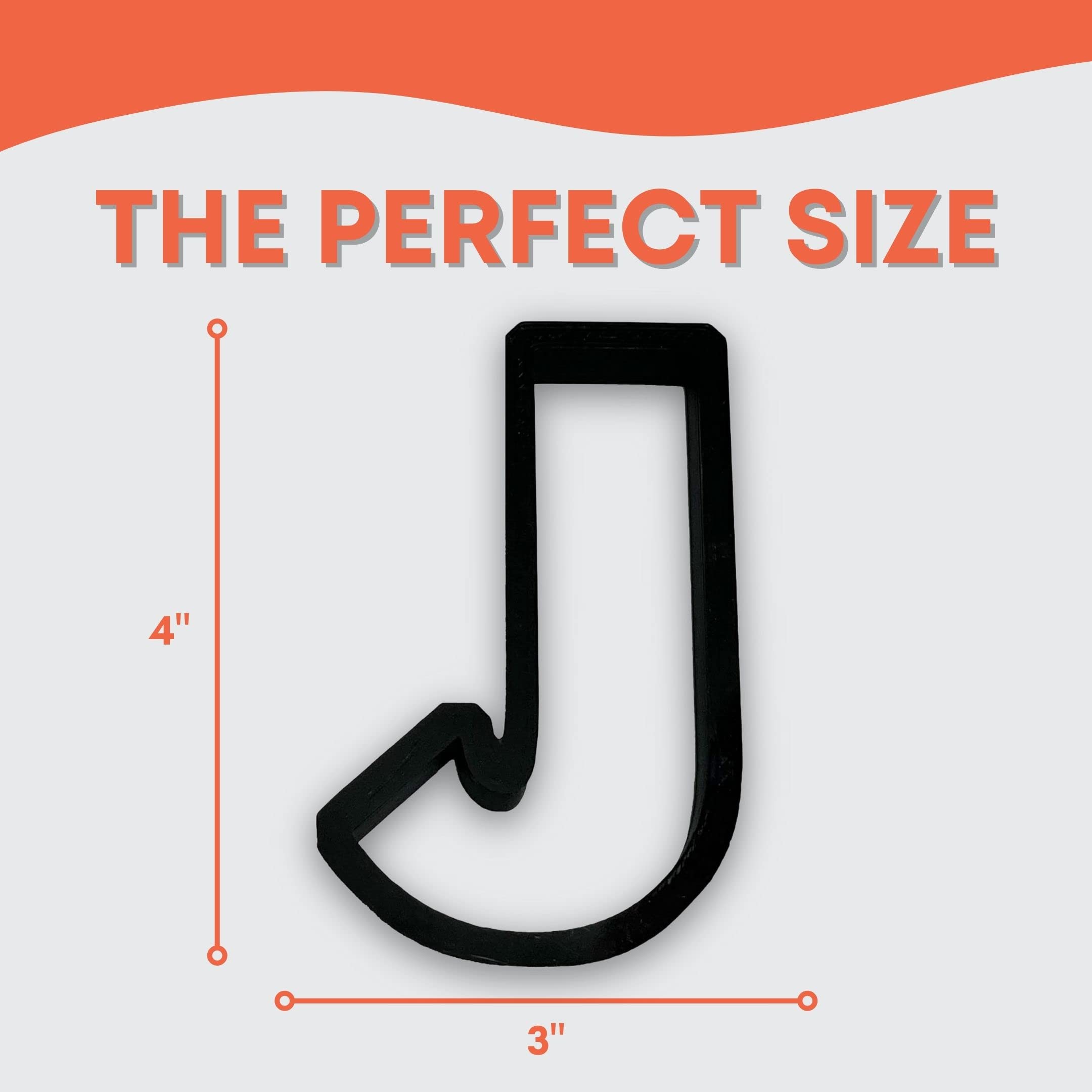 J Capital Block Letter Cookie Cutter With Easy To Push Design (3.5 Inch)
