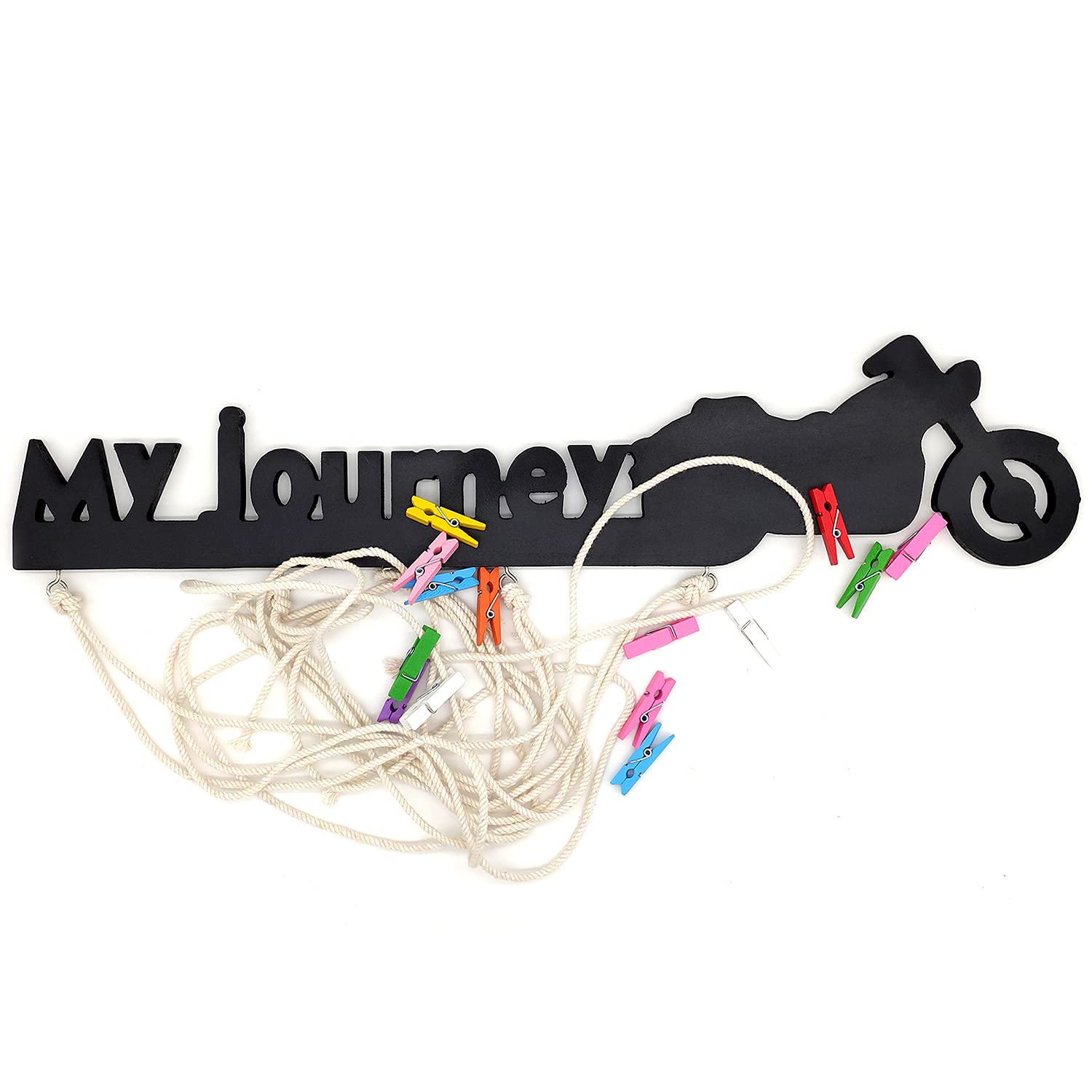 Vah Wooden Photo Frame With Led Light -Photo Wall Hanging, Memories Wall Hanging, Hanging Photo Frames For Wall Decoration, Mome