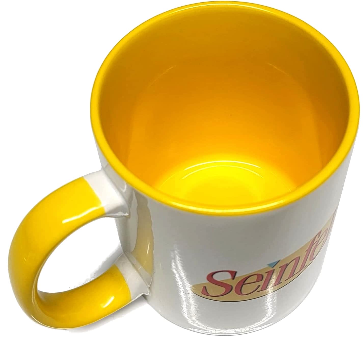 Mean Muggin Seinfeld - 11oz Yellow/White Ceramic Mug - Artwork on Both Sides - Funny - Quality Ceramic and Print - Giftable Foam