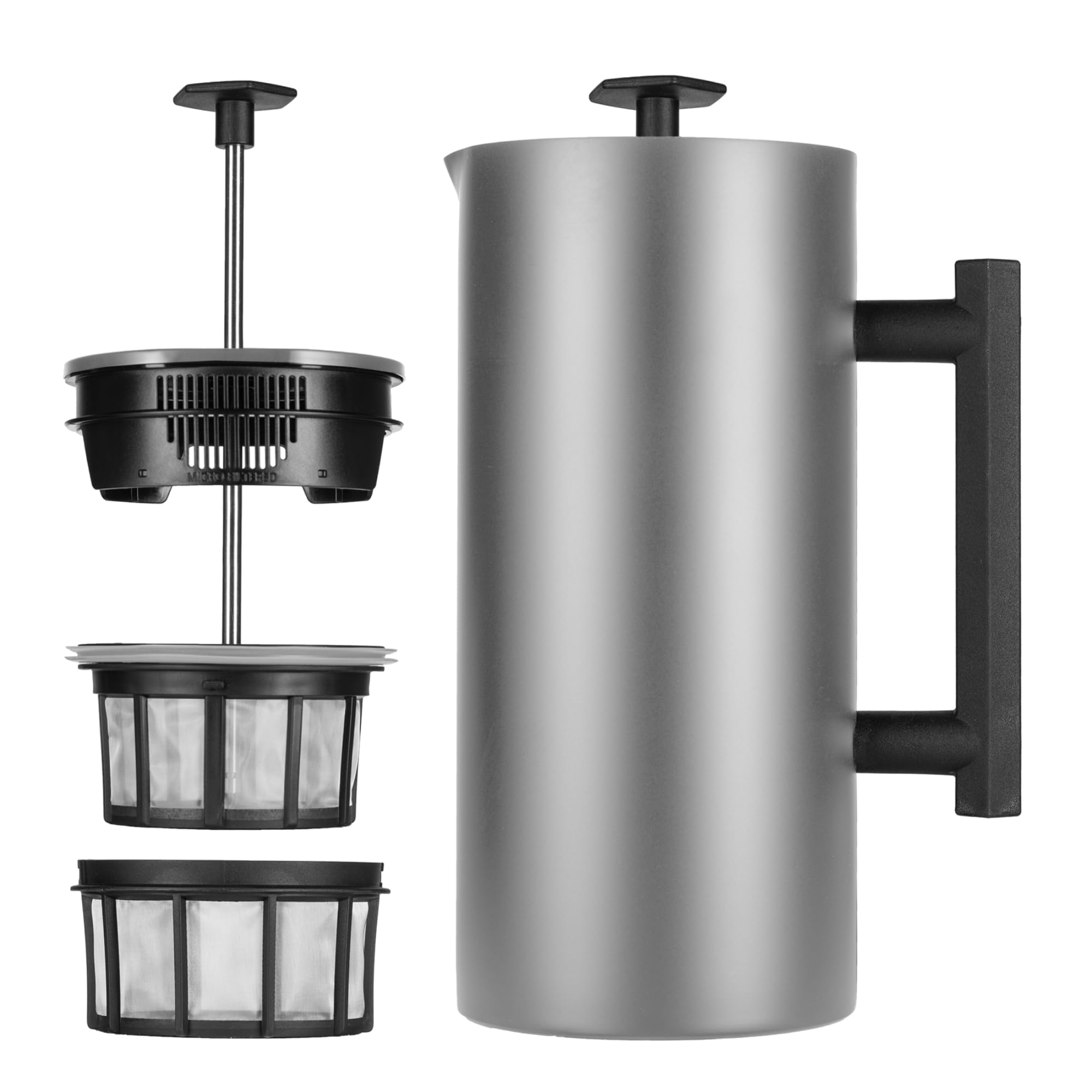 Espro - P6 French Press - Double Walled Stainless Steel Insulated Coffee And Tea Maker, 32 Ounces, Brushed Stainless Steel, 32 O