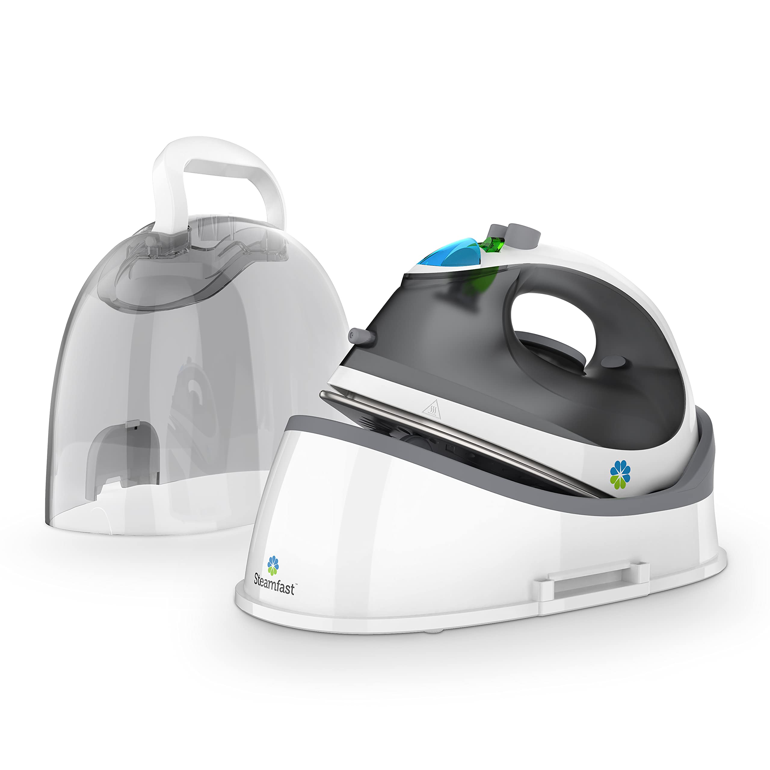 Steamfast SF-760 Portable Cordless Steam Iron  With Carrying Case  Non-Stick Sole Plate  White
