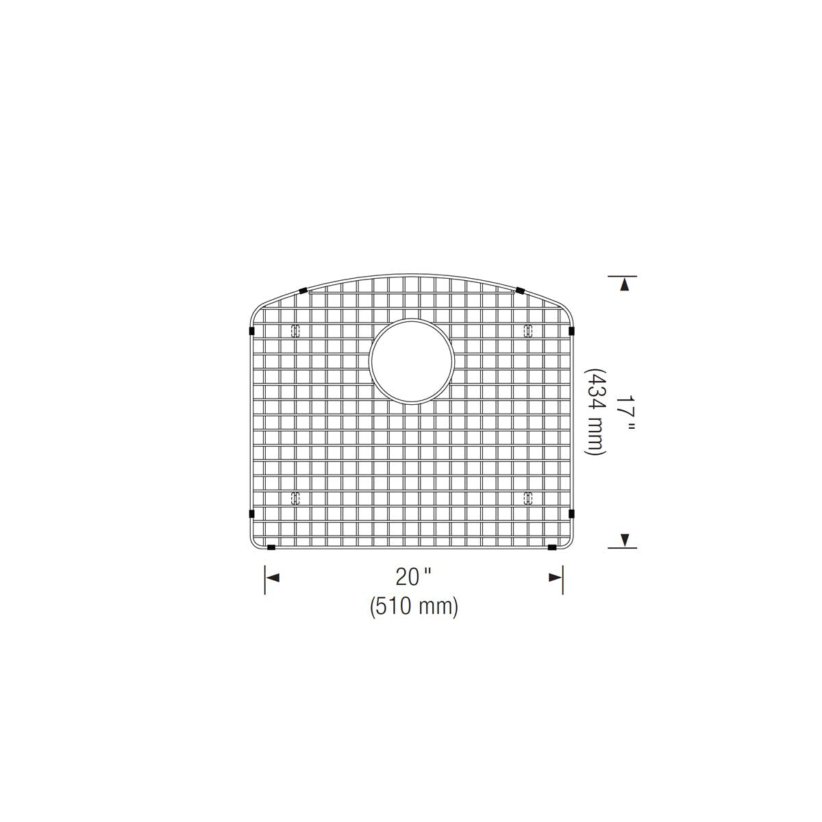 Stainless Steel Sink Grid (Fits Diamond Single Bowl)