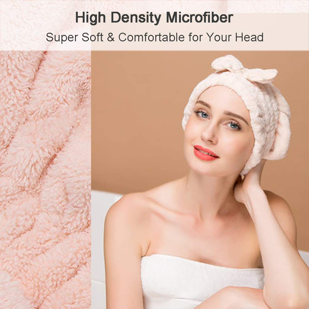 Jseng Large Microfiber Fast Hair Drying Towel Cap [New Upgrade], Extrame Soft & Ultra Absorbent, Fast Drying Hair Caps for Long