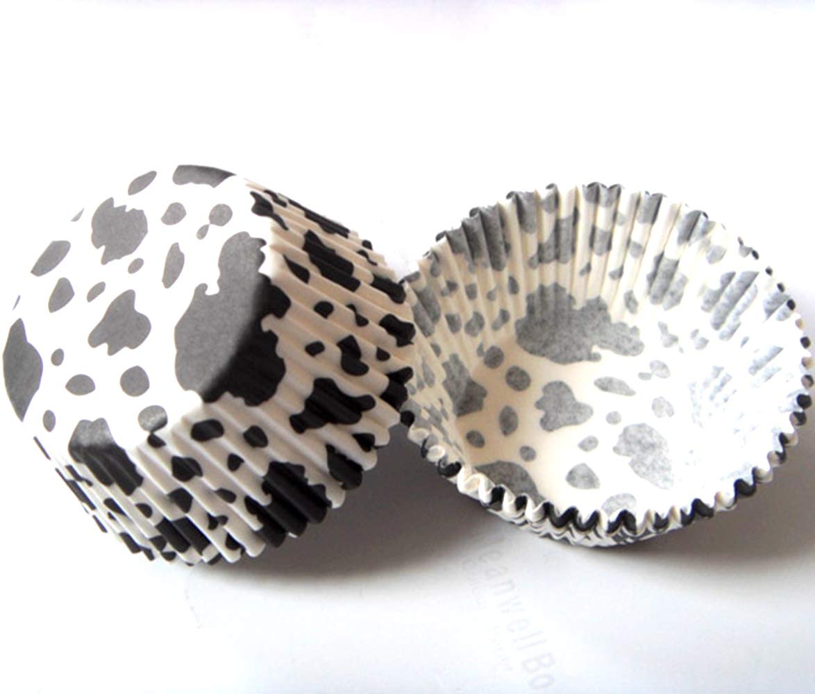 Cow Animal Paper Muffin Cupcake Liners Case Birthday Baking Cups Holders 100 Pcs,Standard Size 2X1.25Inch