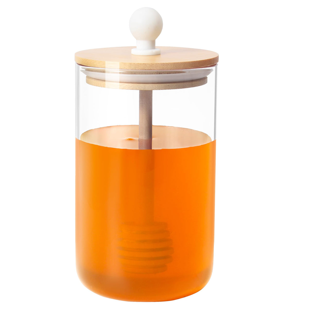 Givameihf12Oz Honey Pot,Glass Honey Jar With Dipper Stick,Honey Containers With Dipper,Honey Dispenser,Honey Jar For Storing Hon