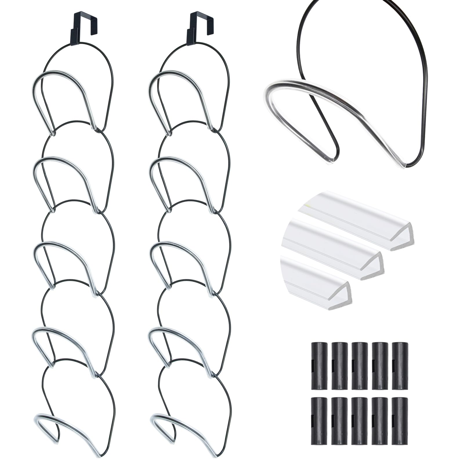 Livememory Wigs Holder, Hanging Hat Rack Wigs Storage Hanger Hat Organizer for Door, Wall, Closet, Bathroom,10pack (Black)