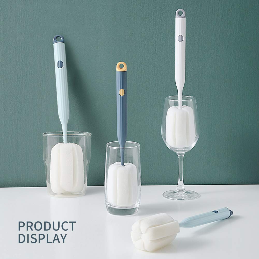 Bottle Soft Brush -2Pcs Sponge Bottle Brush Soft And Easy To Clean, Baby Bottle Sponge Brush Can Effectively Remove The Stain Re
