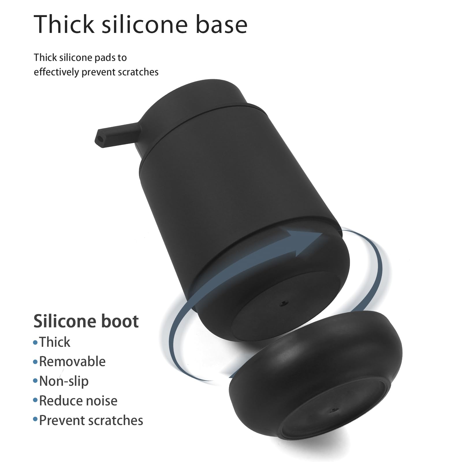 Gahefy Silicone Boot Black Hand Soap Dispenser For Bathroom,Refillable Dish Soap Dispenser For Kitchen With Easy-To-Press Pump (