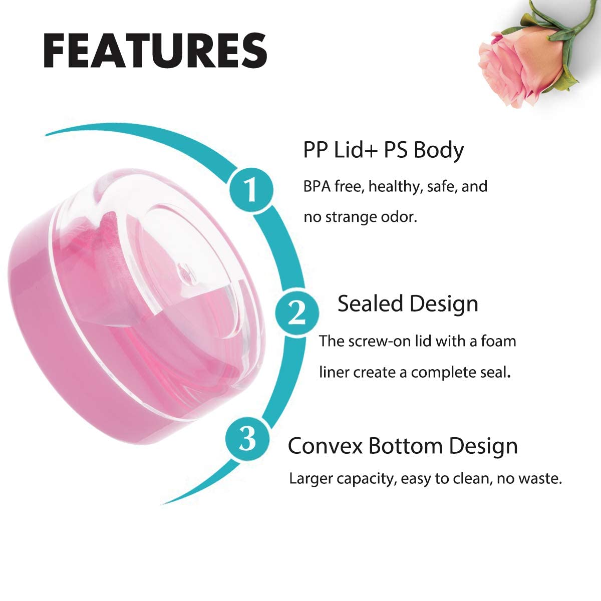 10 Gram Sample Containers With Lids, 100 Pieces Mini Cosmetic Containers, Bpa Free Pink Sample Jars For Makeup, Lotion, Eye Shad