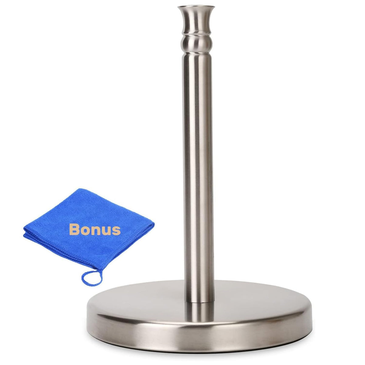 Sfemn Paper Towel Holder Countertop, Stainless Steel Heavy Base (2Lbs In Weight, And 6.7Inch In Diameter), Paper Towel Rack, Rip