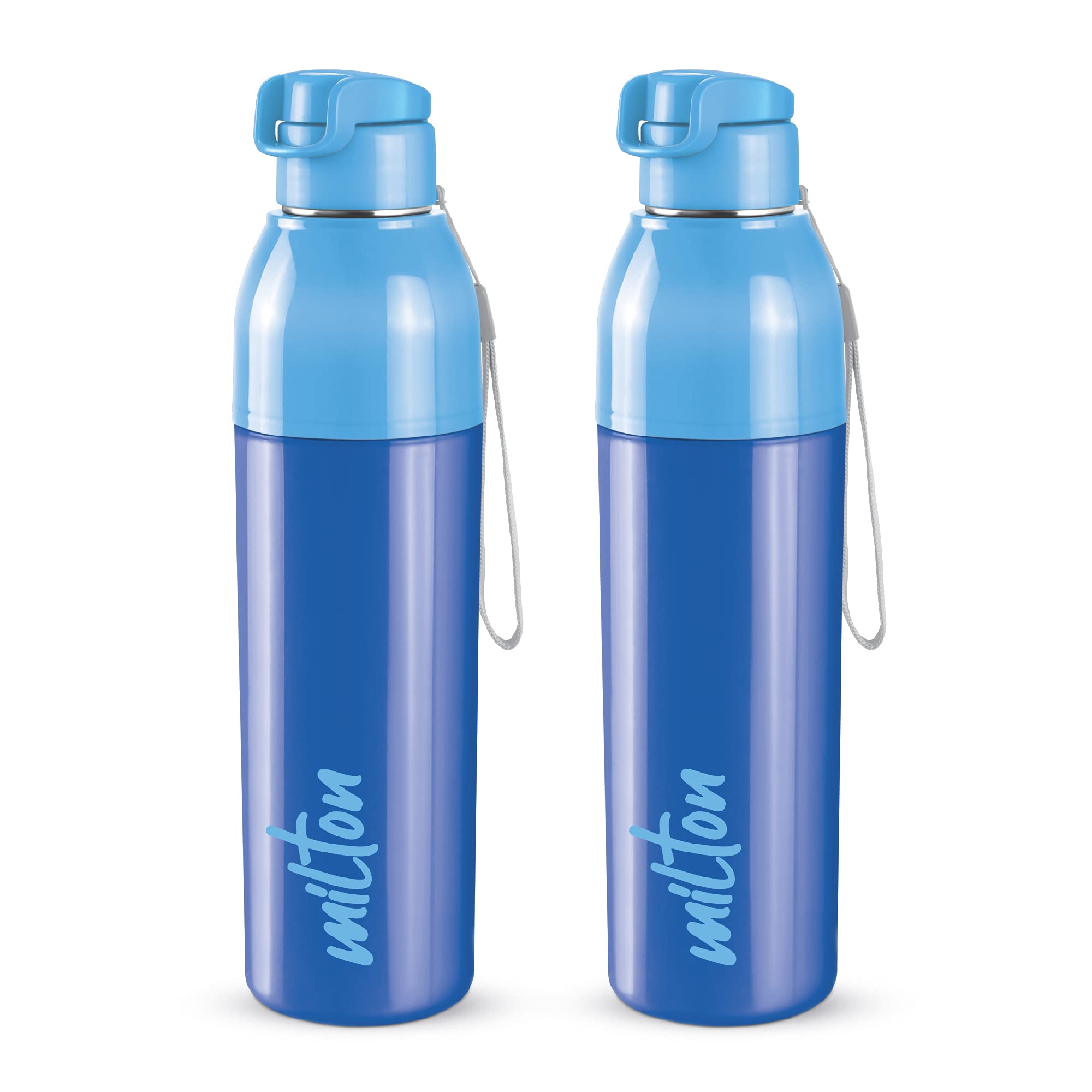 Milton Steel Convey 900 Insulated Inner Stainless Steel Water Bottle, Set of 2, 630 ml Each, Blue | Leak Proof | BPA Free | Hot 