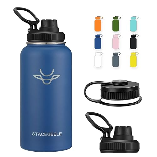 Stacegeele Insulated Vacuum Water Bottle With Spout Lid & Screw On Top | Stainless Steel Flask For Kids Leak Proof Lightweight E