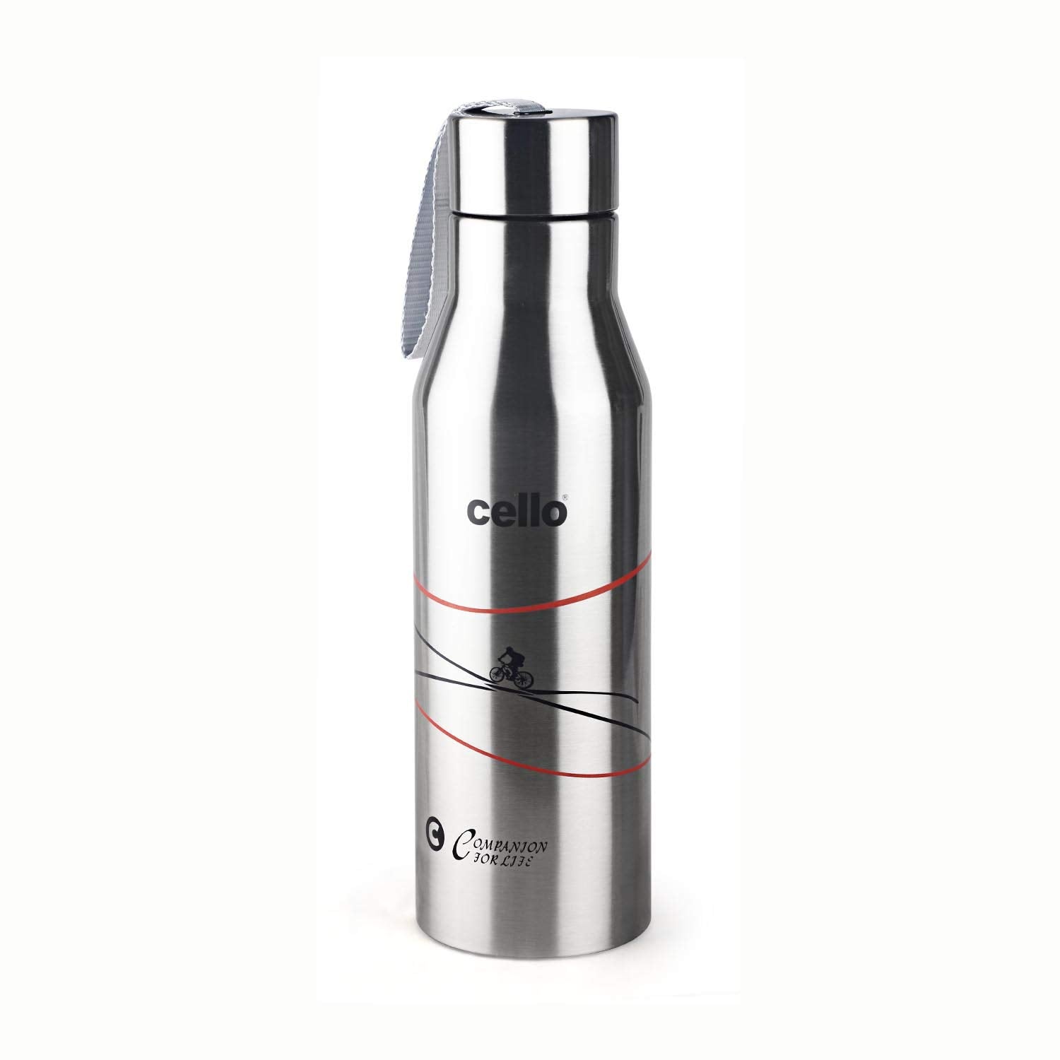 Cello Refresh Vacuum Insulated Flask 750ml, Silver | Hot and Cold Water Bottle with Screw Lid | Double Walled Stainless Steel Bo