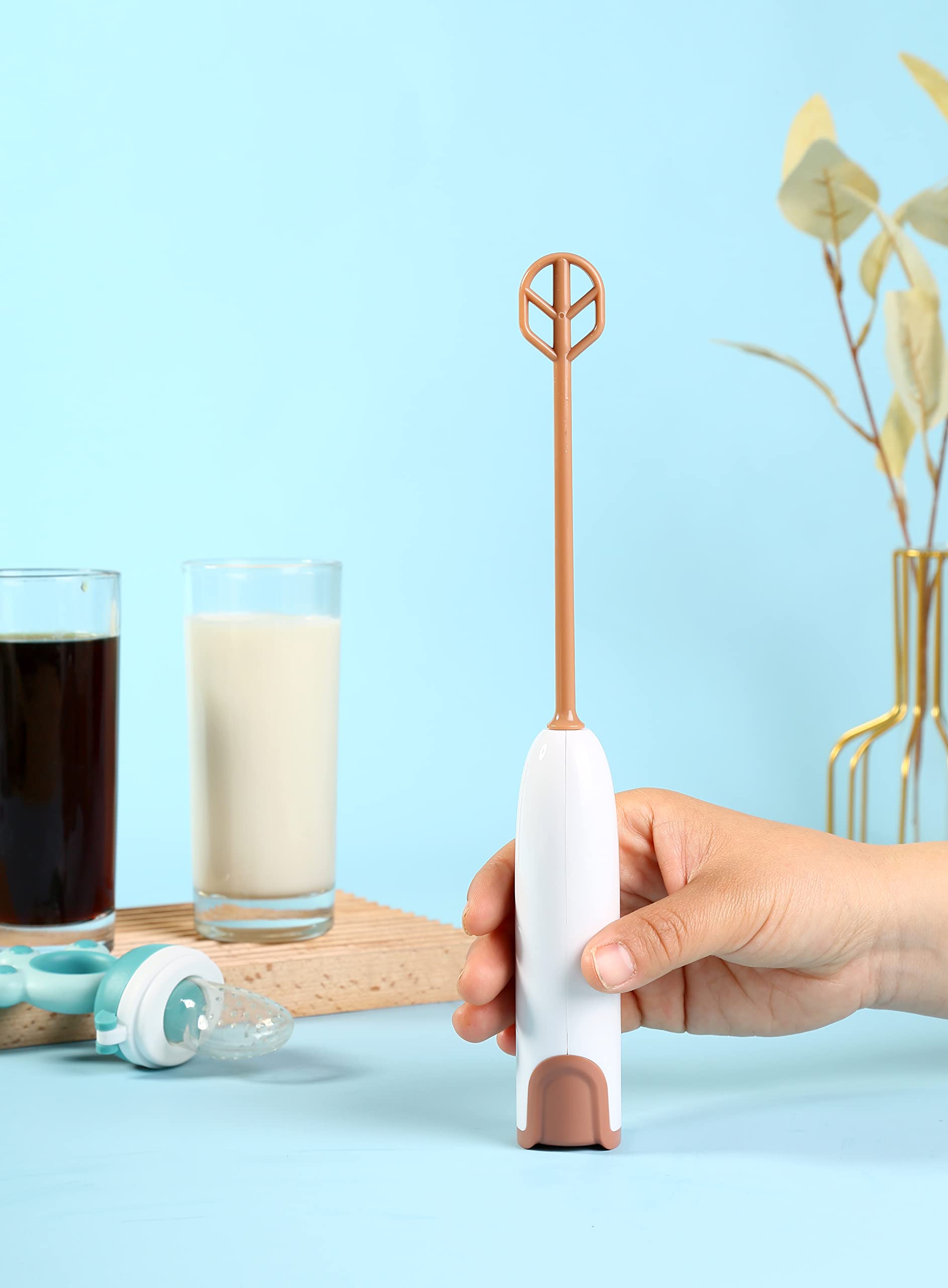 Doobaann Handheld Electric Baby Formula Mixer,Handheld Drink Mixer (White)