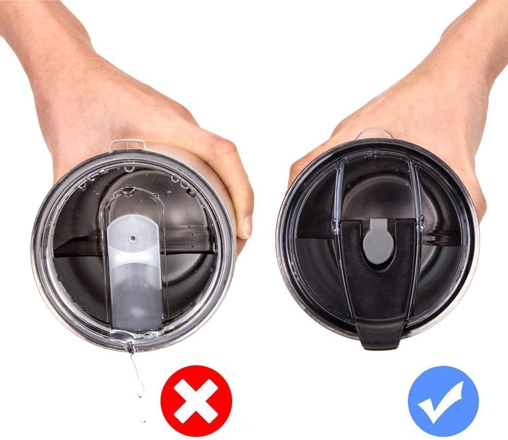 Gteller Tumbler Replacement Lid For 20 Oz, 30 Oz Tumbler - Splash Resistant, Leak Spill Proof And Straw Friendly (30 Oz Black, D