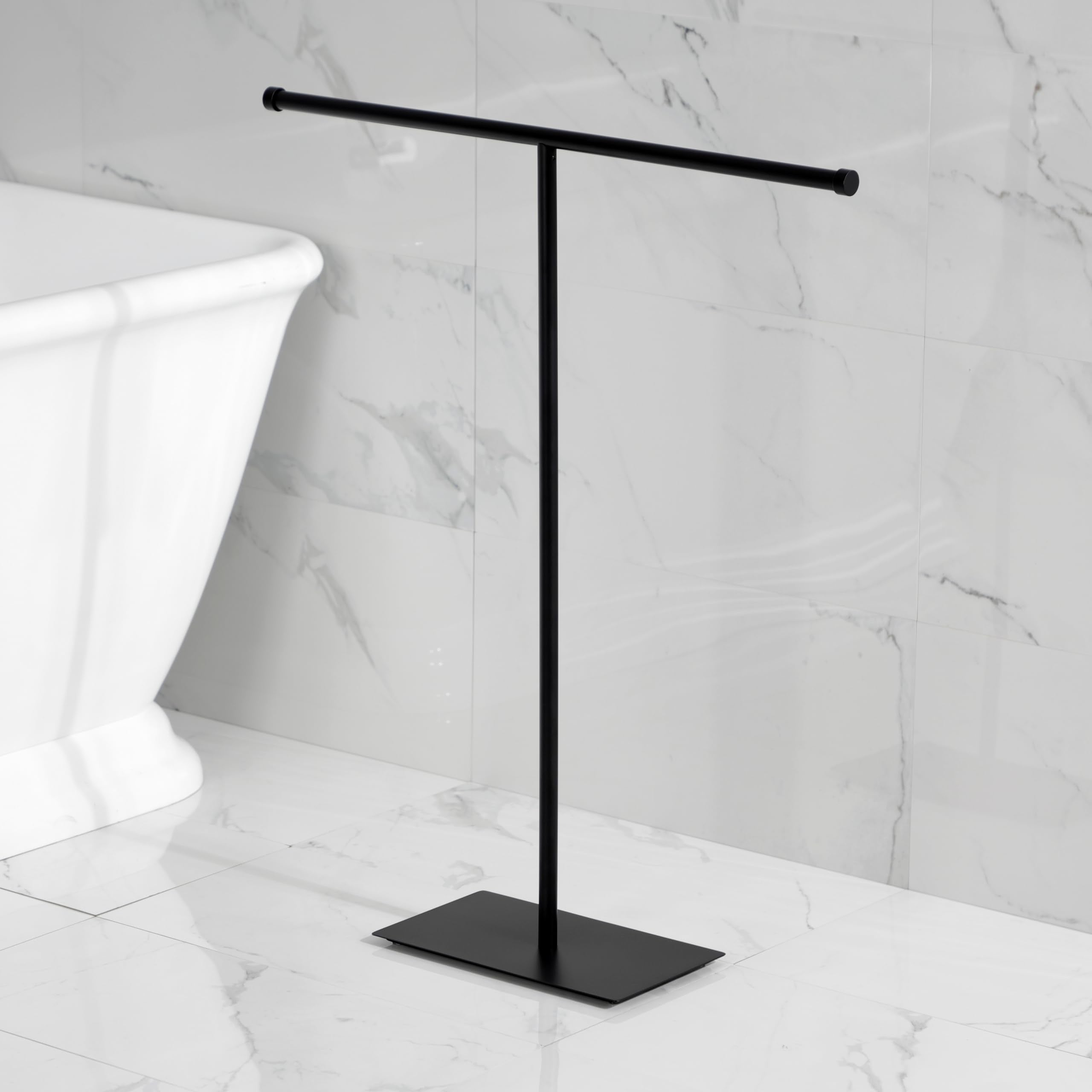 Kingston Brass Cc8200 Claremont Freestanding T-Shape Towel Rack, Matte Black