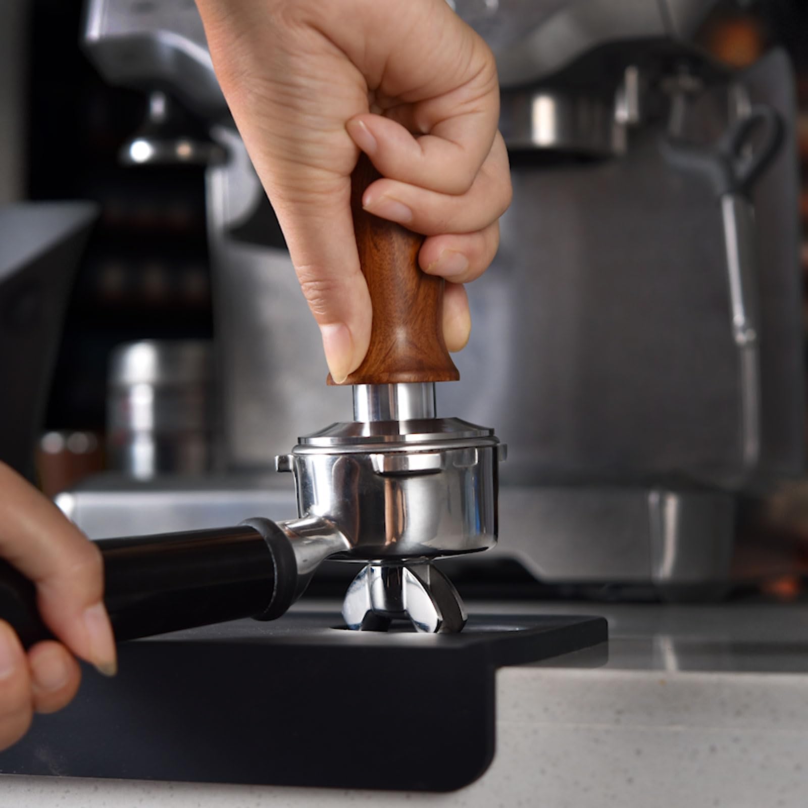 53.3Mm Espresso Hand Tamper, Matow Calibrated Spring Loaded Coffee Tamper With Stainless Steel Ripple Base, 30Lbs Espresso Tampe