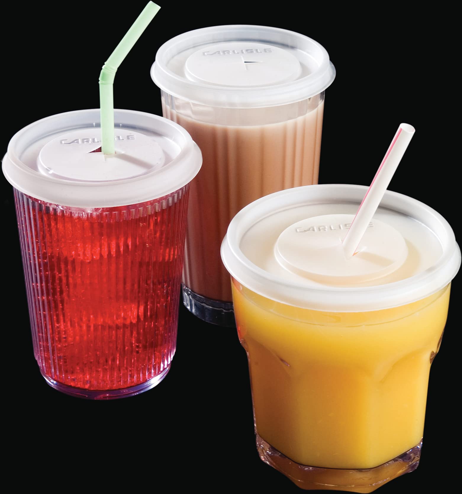 Carlisle Foodservice Products 5506L30 Polystyrene Tumbler Lid, For 9.5-Oz. Stackable Tumbler, 2.90'' Dia. X 19/64'' H, Transluce