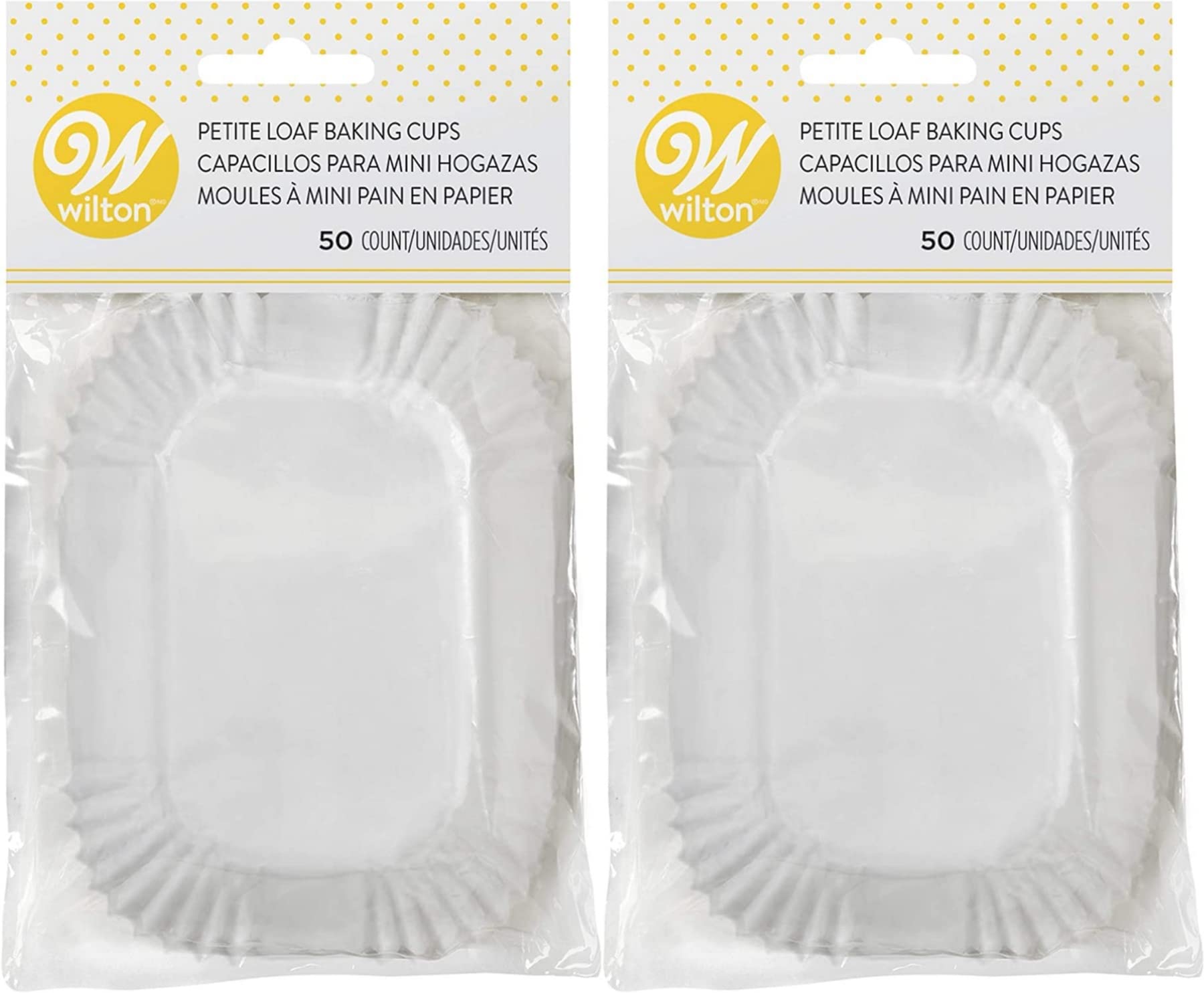 Petite Loaf Cups-White 50/Pkg 1.25''X3.25''