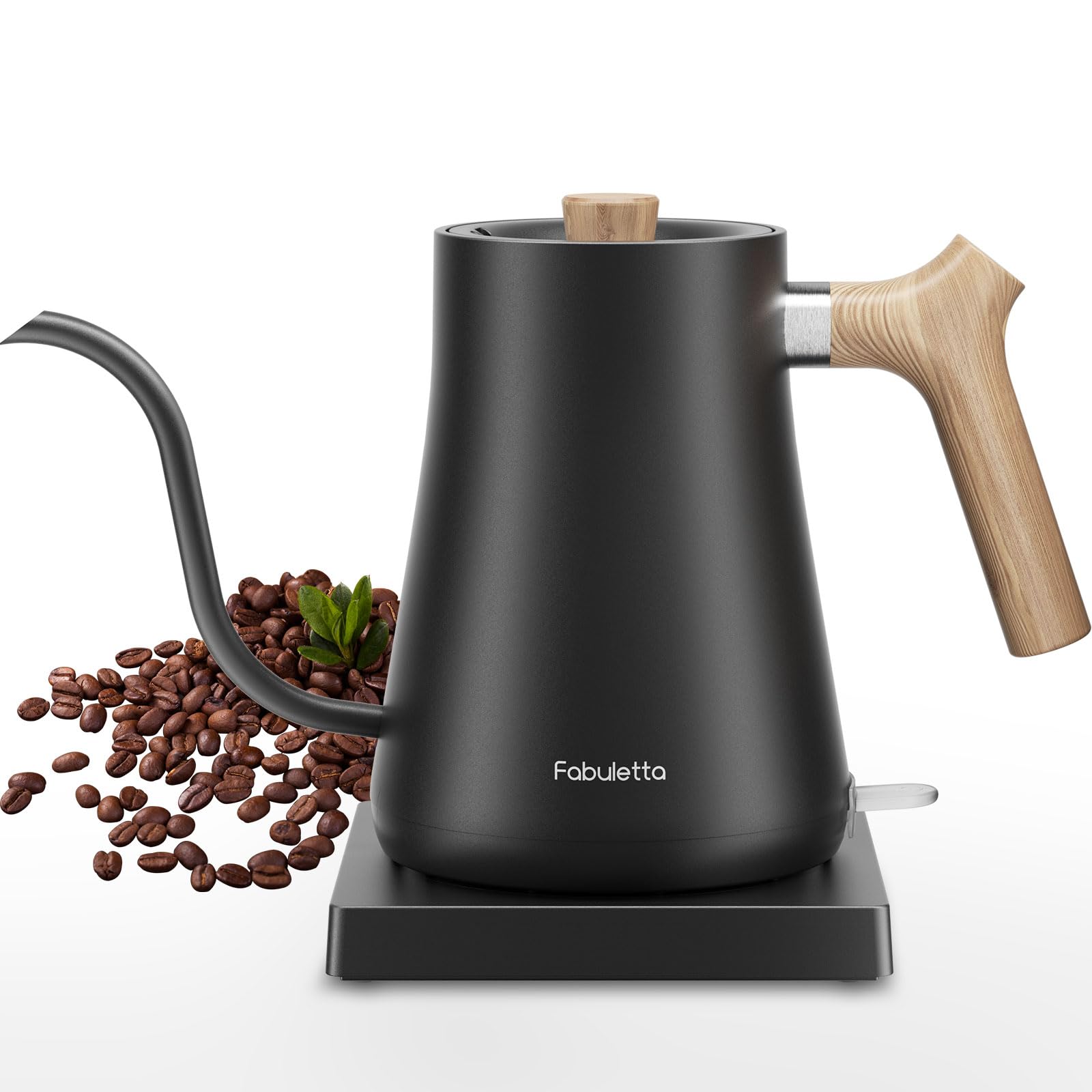 Fabuletta Gooseneck Electric Water Kettle, 3 Minutes Quick Heating, 1200W Pour Over Kettle For Coffee & Tea, Precise Water Flow