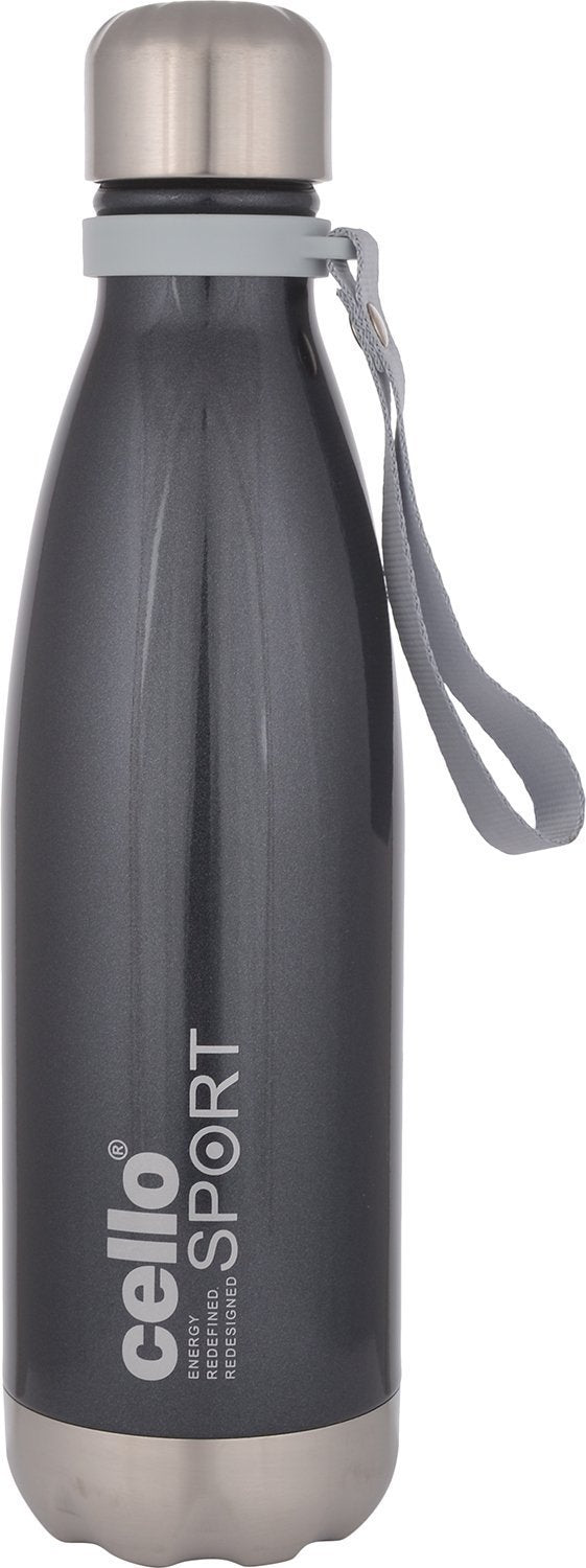Cello Scout Stainless Steel Insulated Water Bottle With Wrist Strap | Double Walled Bottle | Leakproof | Ideal For Outdoor Activ