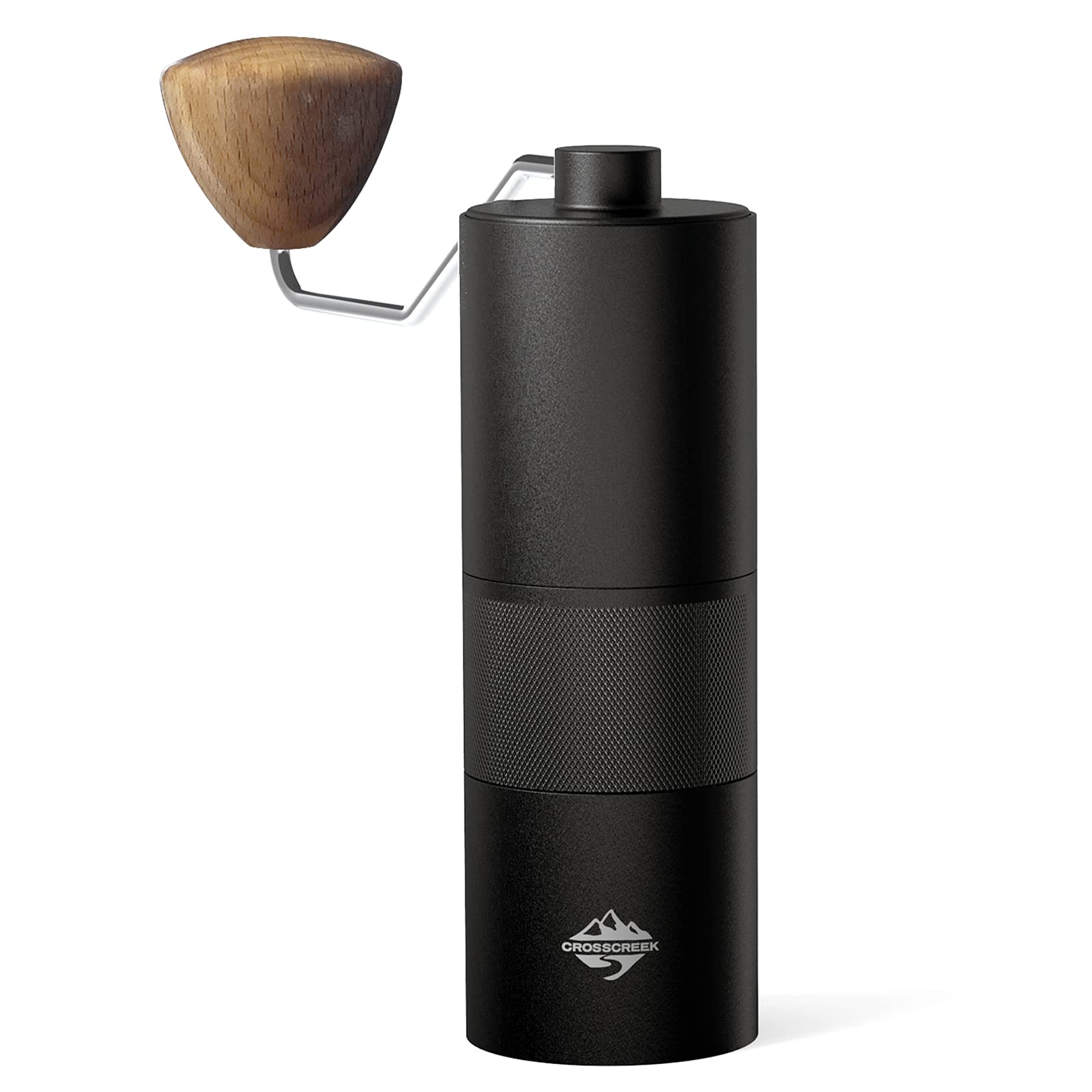 Manual Coffee Grinder, Black Portable Hand Coffee Grinder With 36 Adjustable Settings By Crosscreek, Cnc Stainless Steel Burr Mi