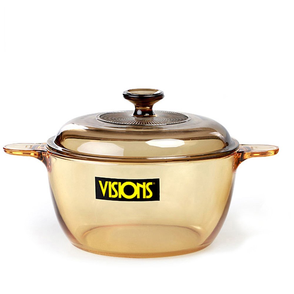 Visions 2.5 Litre Pyroceram Glass Cookpot With Glass Cover, Amber
