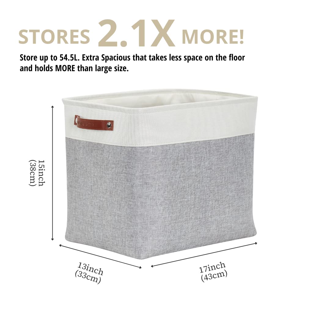 DECOMOMO Storage Baskets | Large Storage Bins 54.5L Fabric Baskets for Organizing Laundry Nursery Toys Cloth Linen Closet Organi