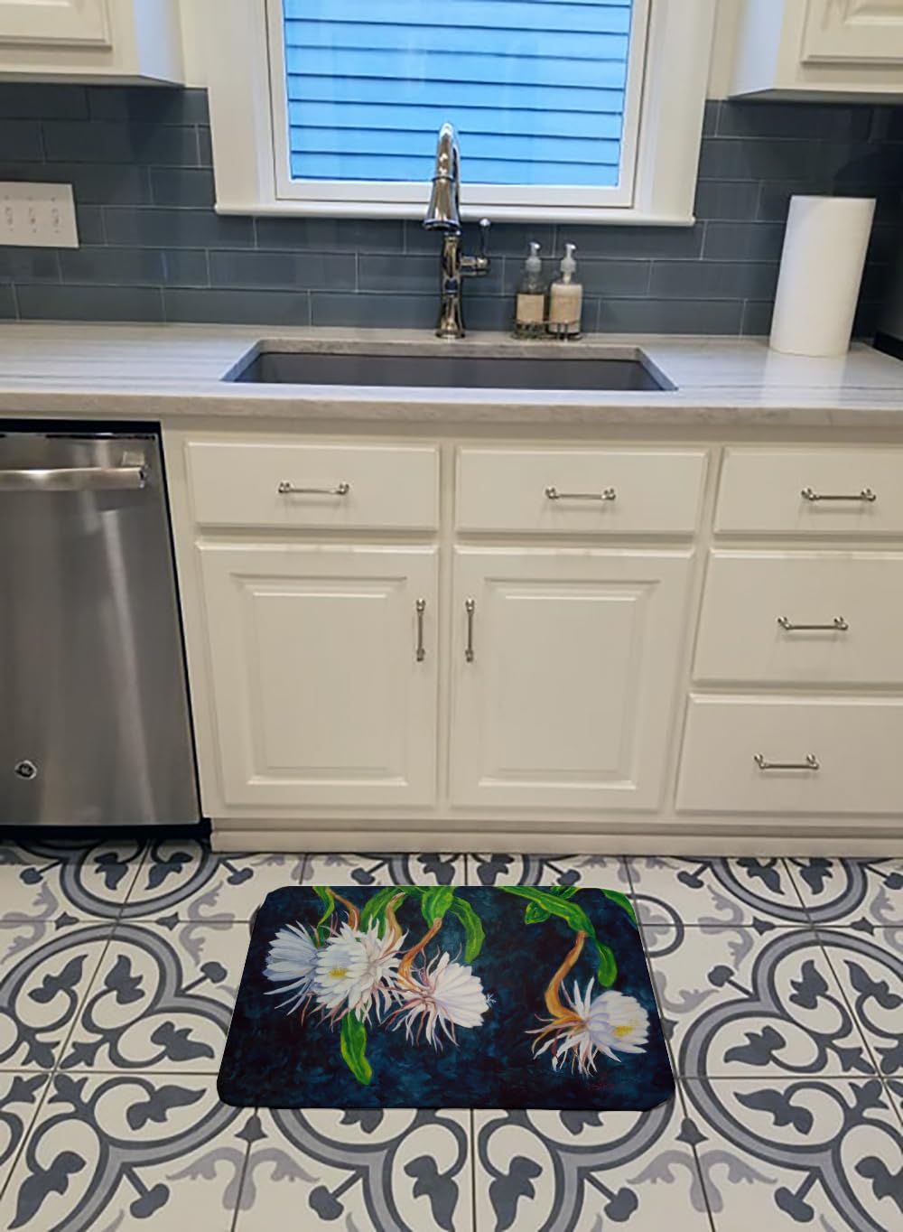 Night Blooming Cereus by Ferris Hotard Machine Washable Memory Foam Mat