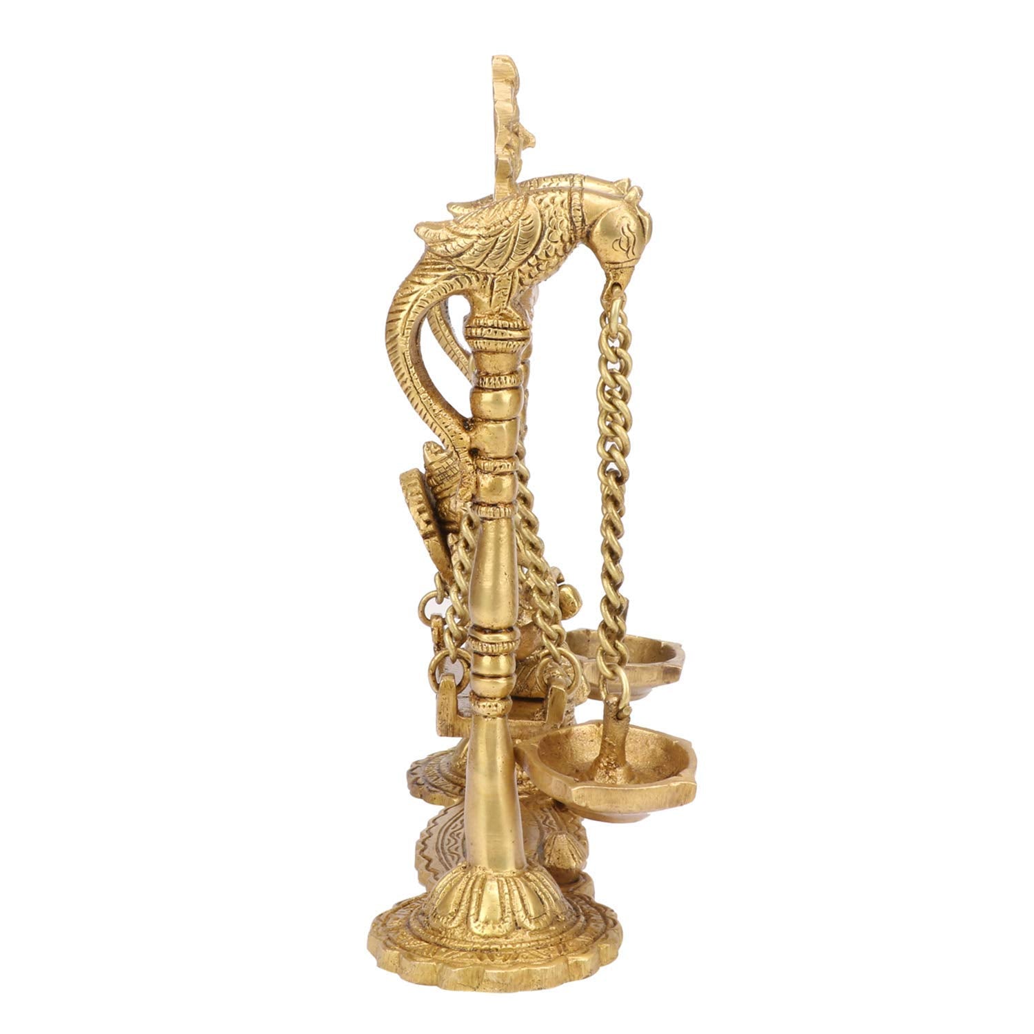 Kartique Brass Ganesh Jhula Idol | Ganesha On Swing Murti For Home, Mandir, Office Decor | Ganpati Bappa Statue For Housewarming