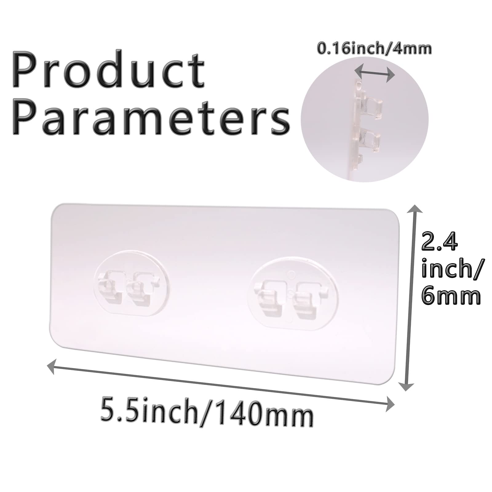 8 Pack Shower Caddy Adhesive For Replacement, Strong Transparent Adhesive For Shower Caddy Sticky Pads, No Drilling For Corner S