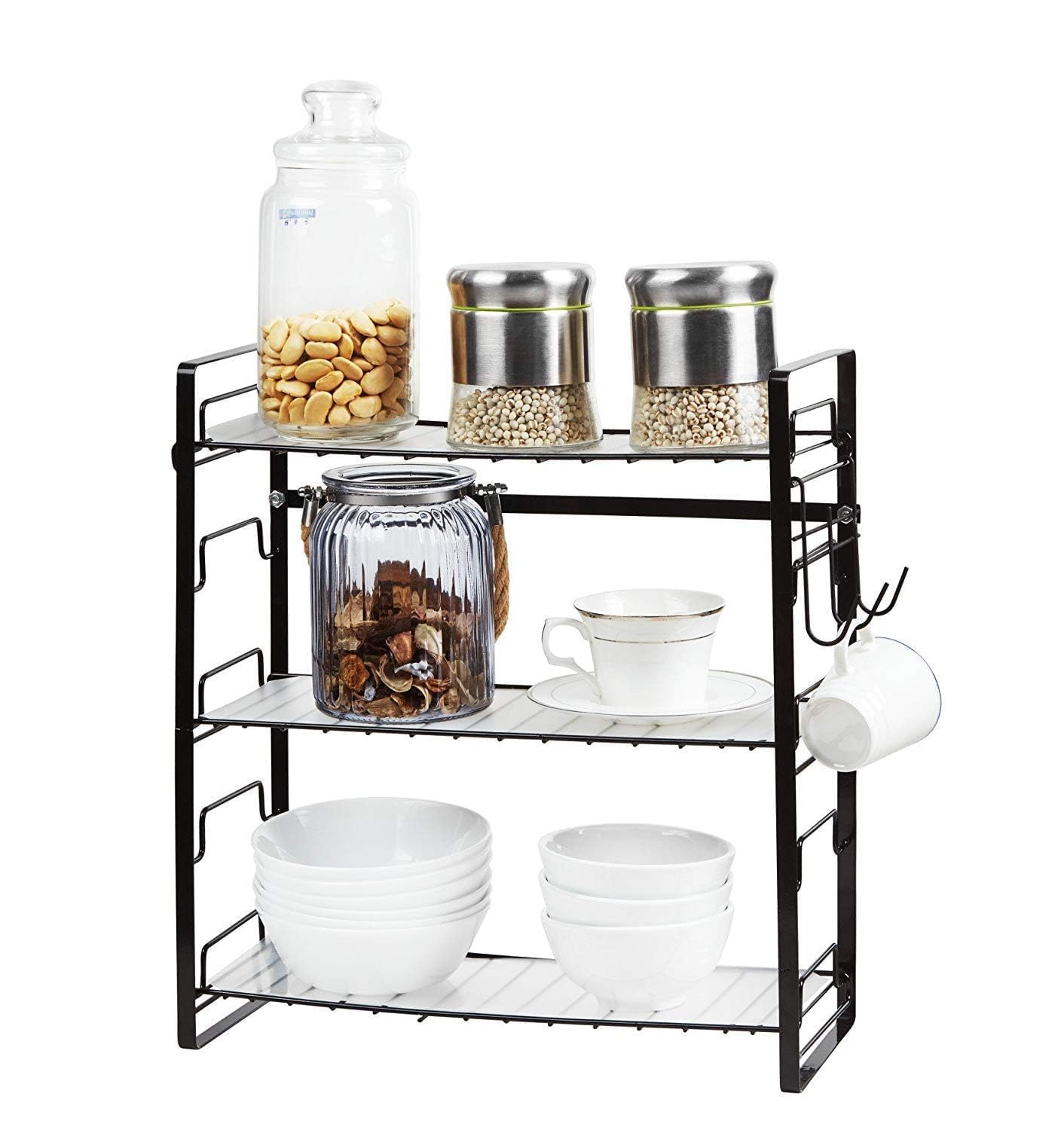 Ogfc 28626 Decorative Adjustable Steel 3 Tier Spice Rack  Wall Mount Kitchen Cabinet And Counter Storage Shelf Organizer  Wire