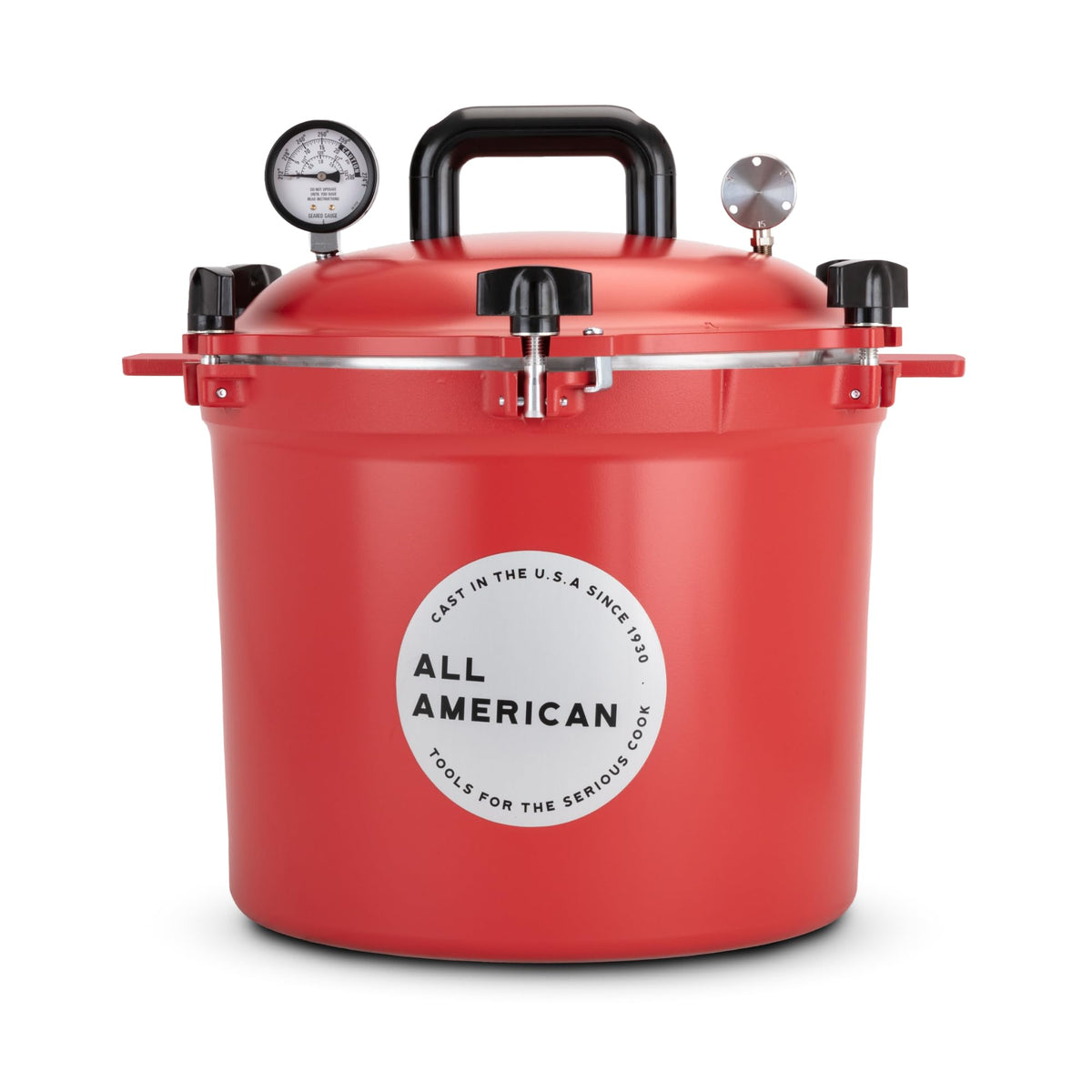 All American 1930 21.5qt Pressure Cooker/Canner (The 921), Tomato Red - Exclusive Metal-to-Metal Sealing System - Suitable for G
