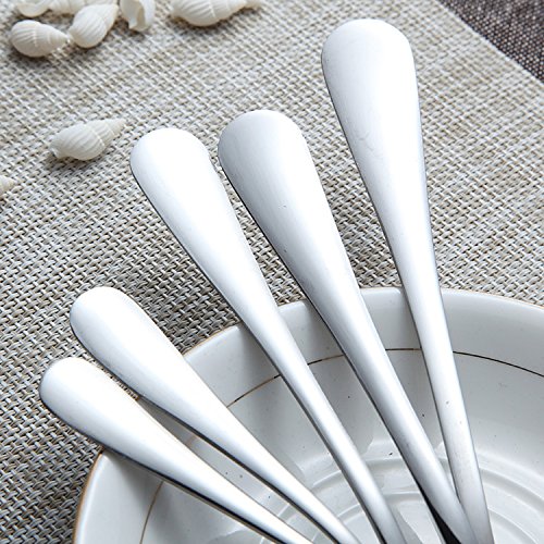 Horntide 6-Piece Dinner Forks Set 4 Tines Table Fork Flatware Stainless Steel Mirror Polishing 7-Inch 18Cm