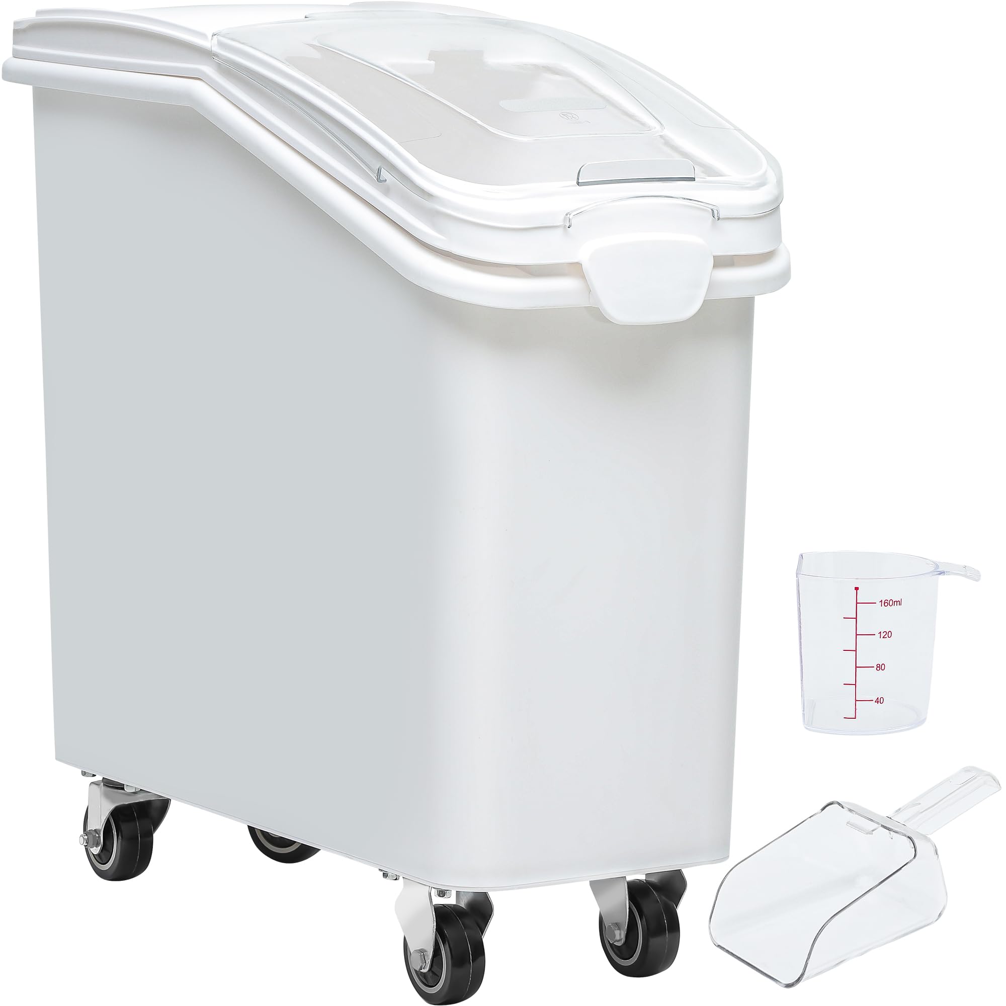 YITAHOME 21 Gallon Ingredient Bin, Commercial Food Container with 500 Cups, Large Flour Storage Container Bin with 360 Wheels, S