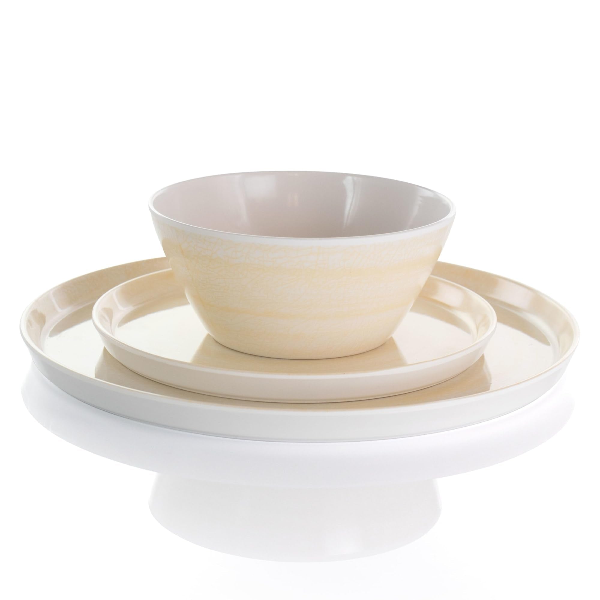 Elama Lightweight Dinnerware Set, 12 Piece, Cream