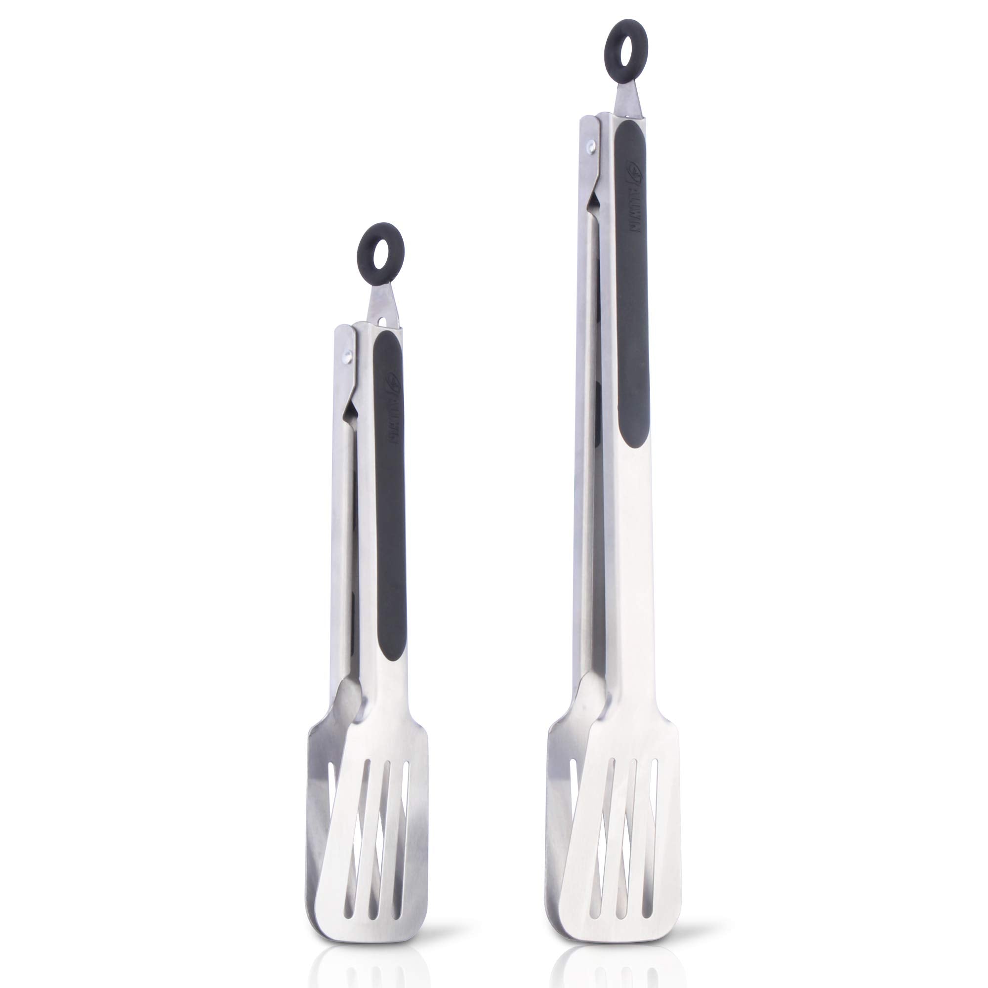 Premium 304 Stainless Steel Barbecue Turners, Heavy Duty Non-Stick Bbq Cooking Kitchen Tongs
