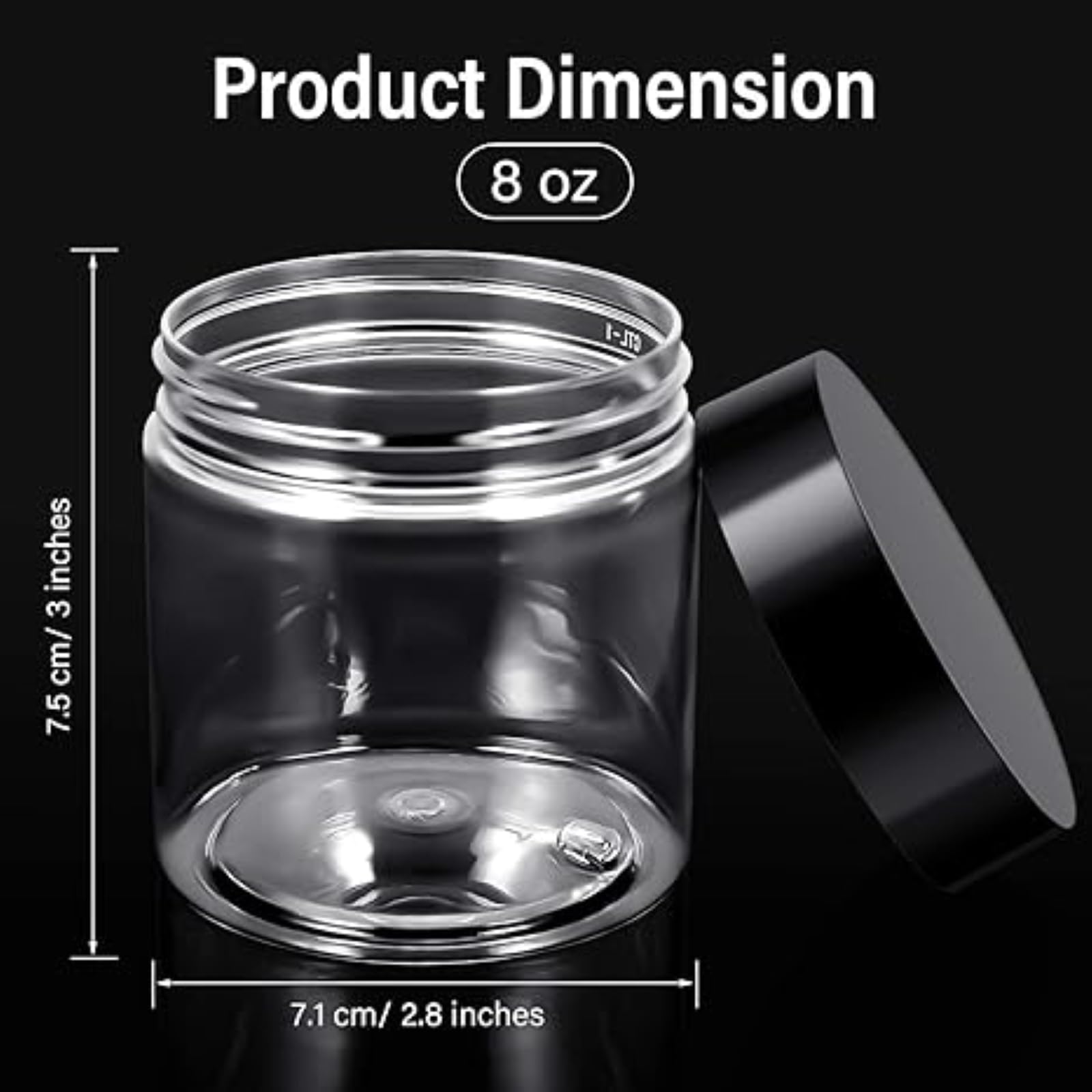 Satinior 36 Pieces 8 Oz Plastic Jars With Lids Wide Mouth Airtight Reusable Container Acrylic Cosmetic Small Jars For Lotions Oi