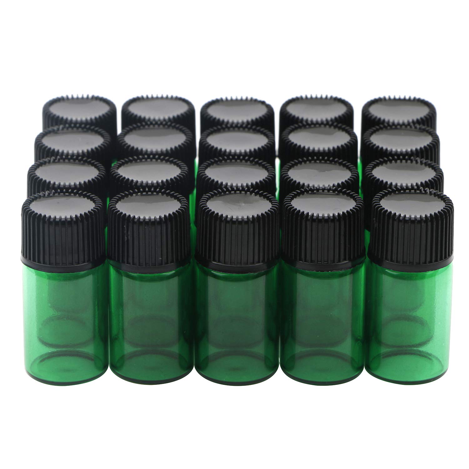 Kesell 3ml Empty Essential Oil Glass Bottle, 20Pack, Green