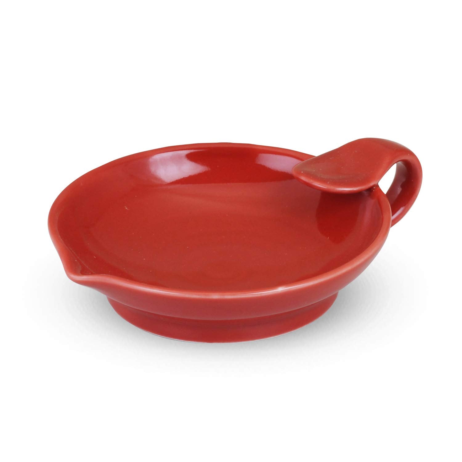 Ctoc Japan 961367 Ladle, Red, 5.1 x 3.9 x 1.4 inches (13 x 10 x 3.5 cm), Ladle Rest & Tasting Plate, Red