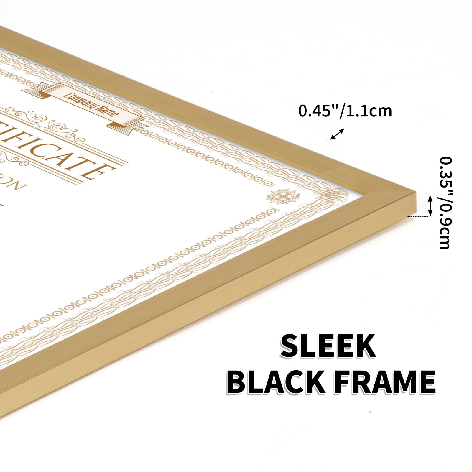 WIFTREY 16 Pack 8.5x11 Certificate Picture Frames, Multi 8.5 by 11 Photo Frame Bulk for Document Award, Wall Hanging or Tabletop