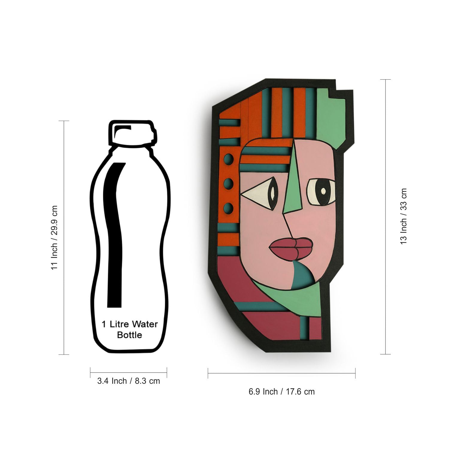 ExclusiveLane Tribal African Mystical Mask Wooden Wall Decor For Living Room Bedroom (13 Inch) | Hand-Painted Decorative Wall