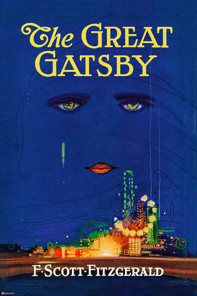 The Great Gatsby Book Cover F Scott Fitzgerald Novel Jazz Age Great Gatsby Merchandise Library Decor Prohibition Wall Art Paperb