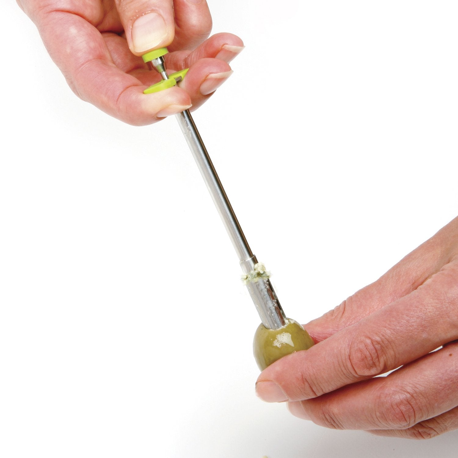 Norpro 1363 Stainless Steel Olive Stuffer, With Comfort Grips, 5.25'', Green
