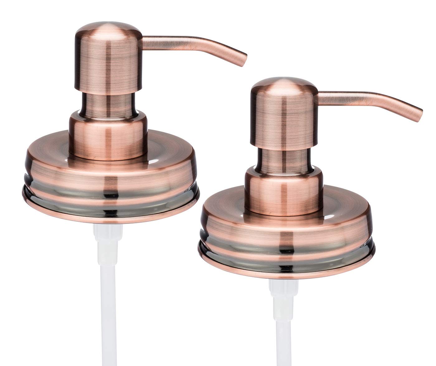 Jarmazing Products Classic Vintage Styled Copper Mason Jar Soap Dispenser Lids - Two Pack - For All Regular Mouth Canning Jars
