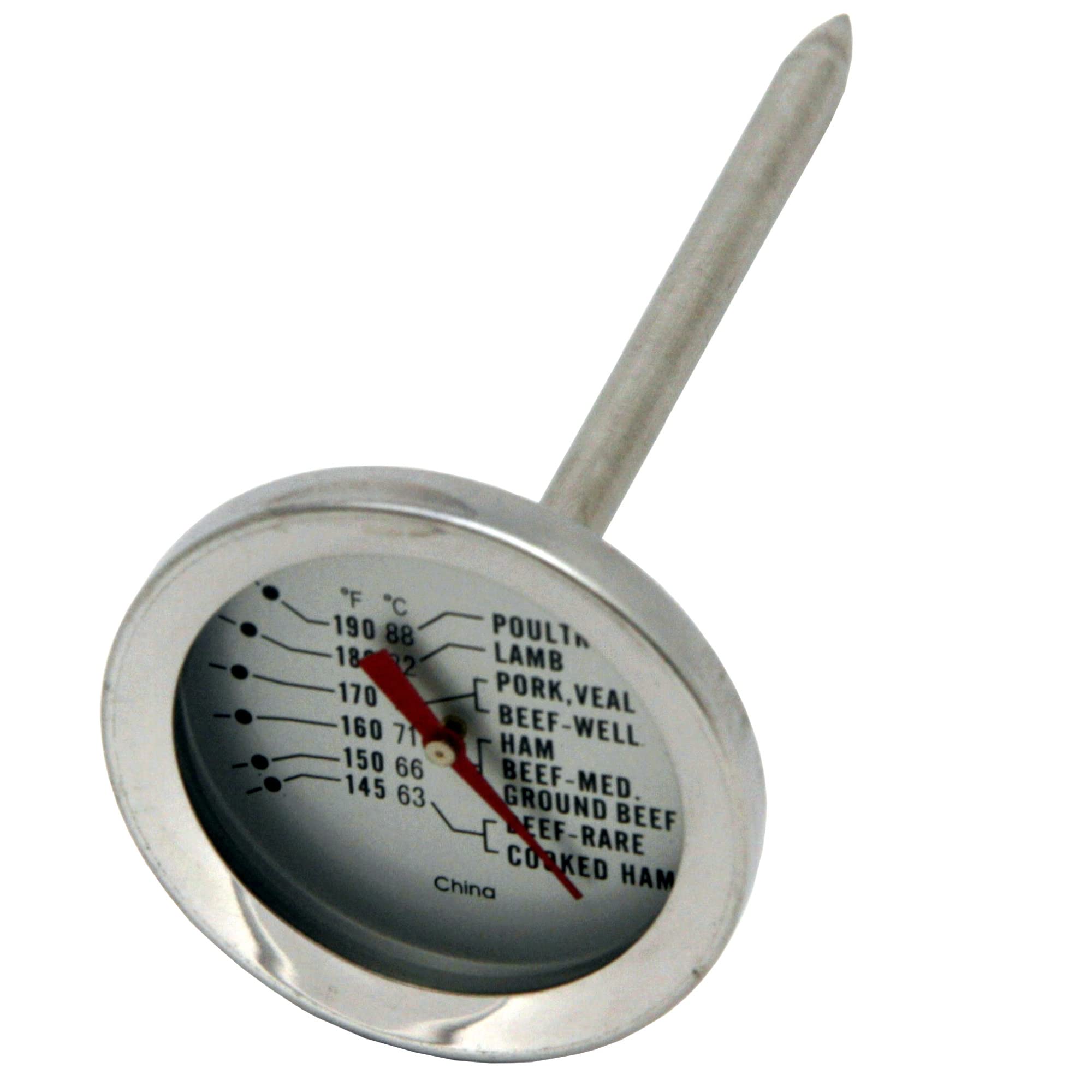 Chef Craft Select Meat Thermometer, 5 Inches In Length, Stainless Steel